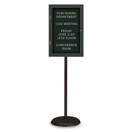 United Visual Products Corkboard, Double Door, Radius Frame, 42x32", Black/Ultramarine UV70025-BLACK-ULTMAR